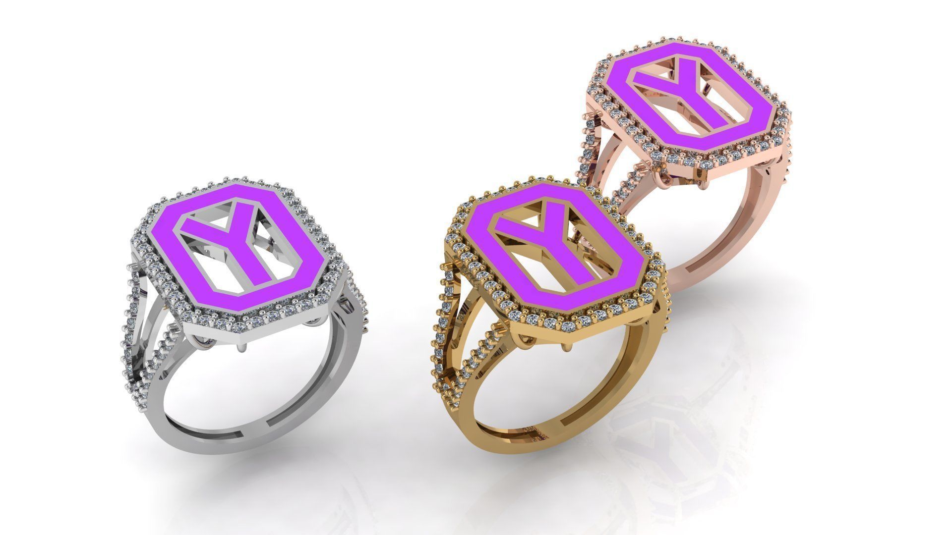 Alphabet Letters Ring A-Z 3D print model_27