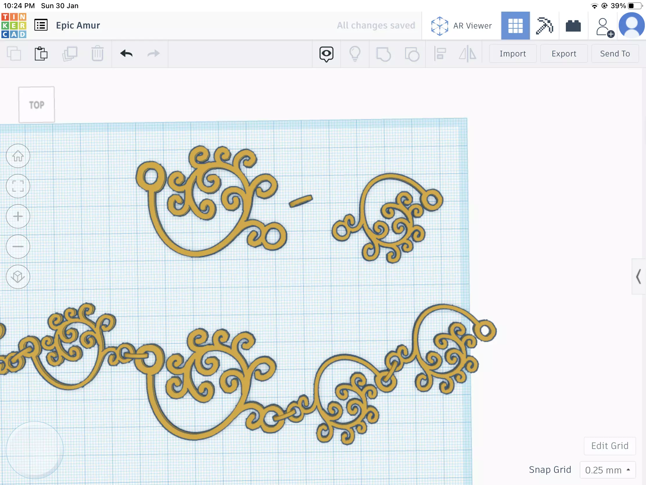 Ornamental necklace stl file 3D print model_0