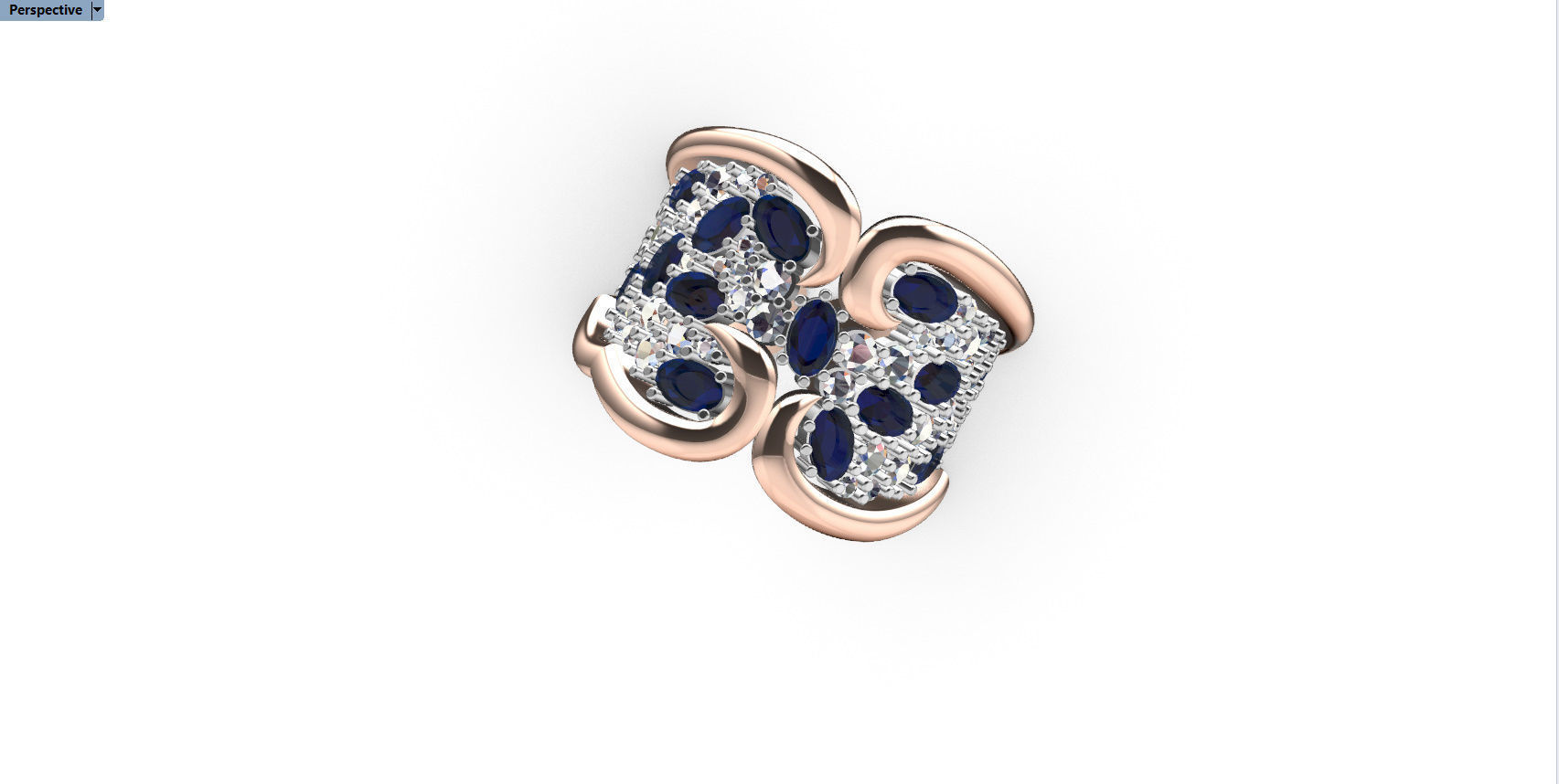 Woman  ring with gems 3D print model_50