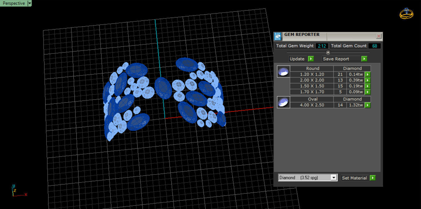 Woman  ring with gems 3D print model_52
