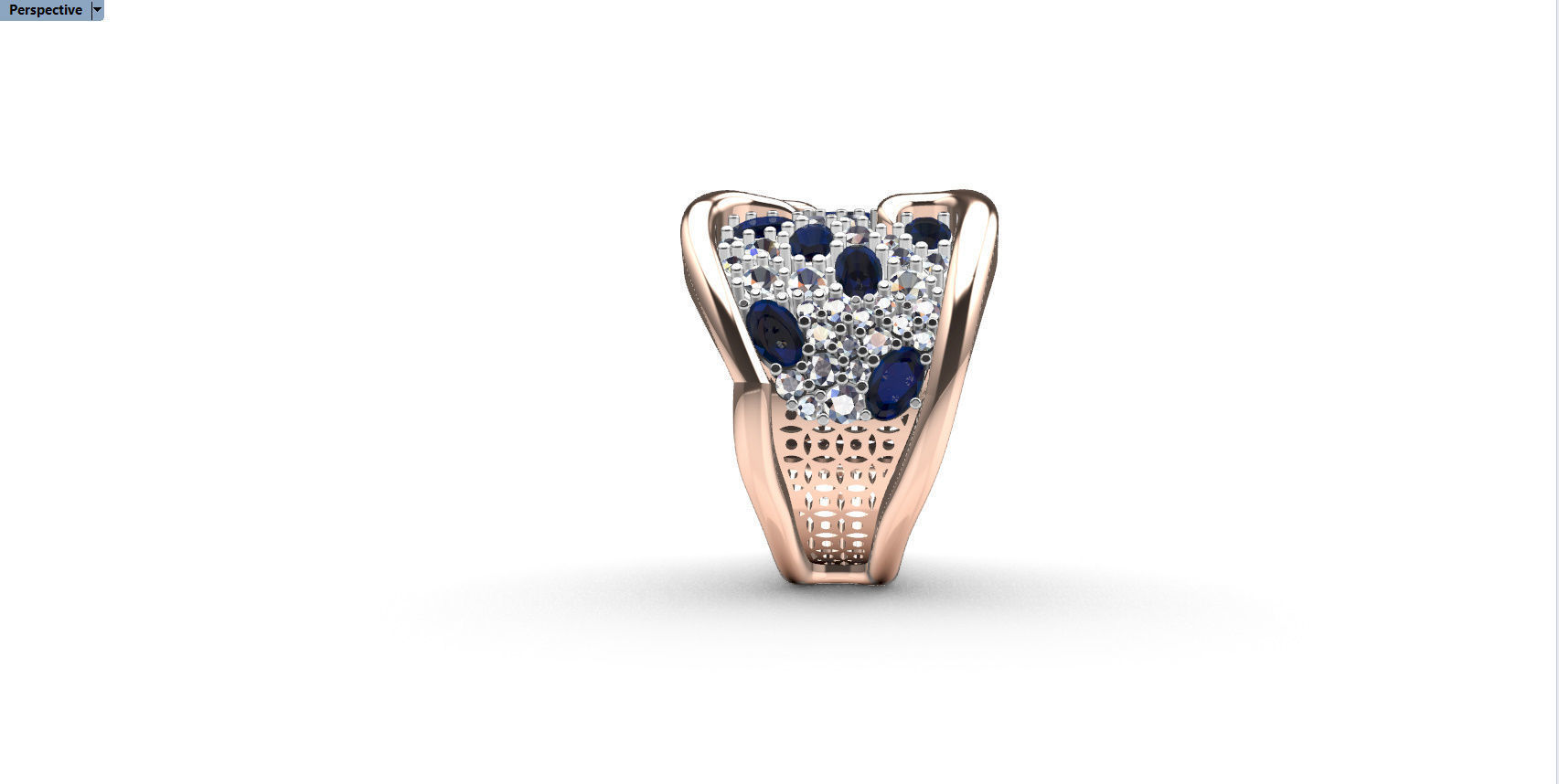 Woman  ring with gems 3D print model_48