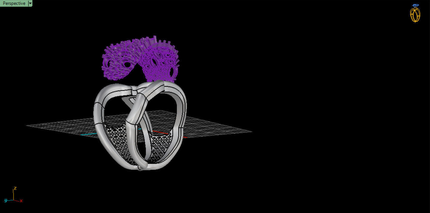 Woman  ring with gems 3D print model_27