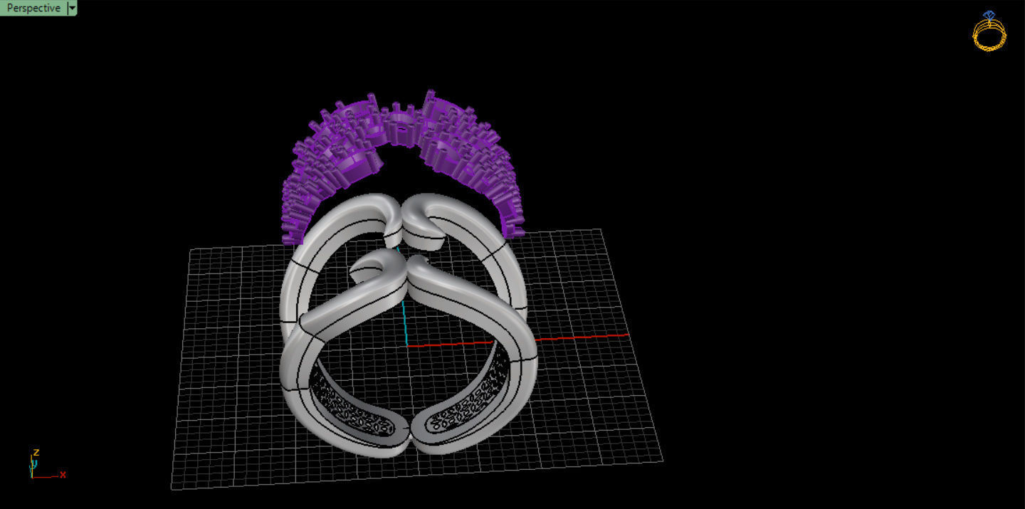 Woman  ring with gems 3D print model_57