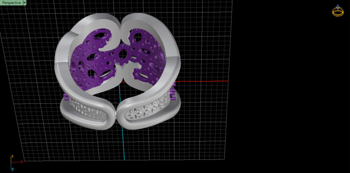 Woman  ring with gems 3D print model_26