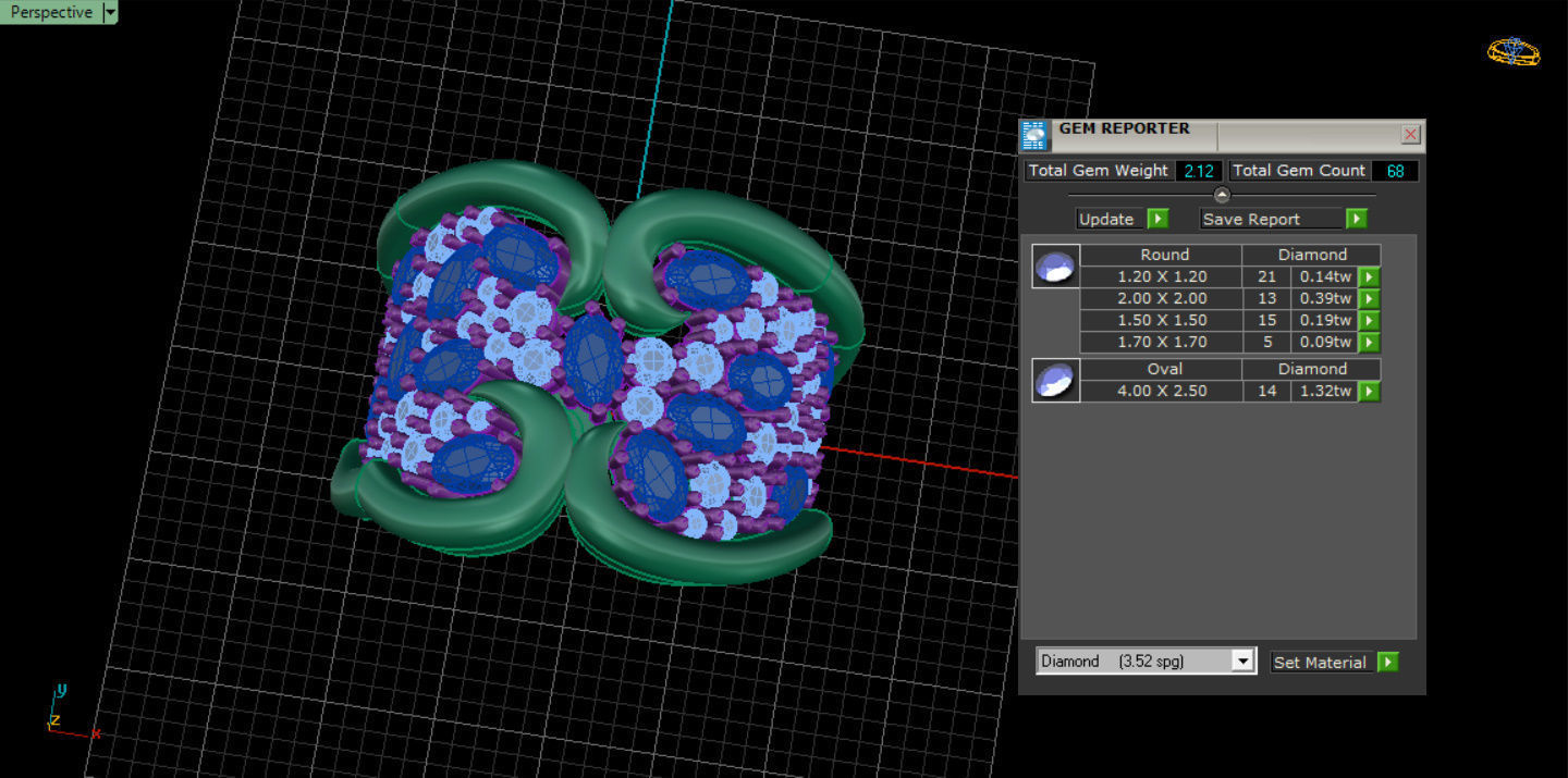 Woman  ring with gems 3D print model_44