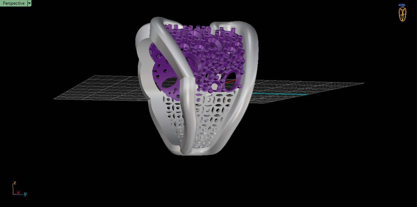 Woman  ring with gems 3D print model_25