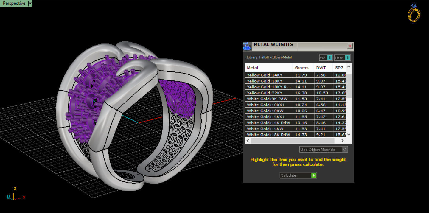 Woman  ring with gems 3D print model_31