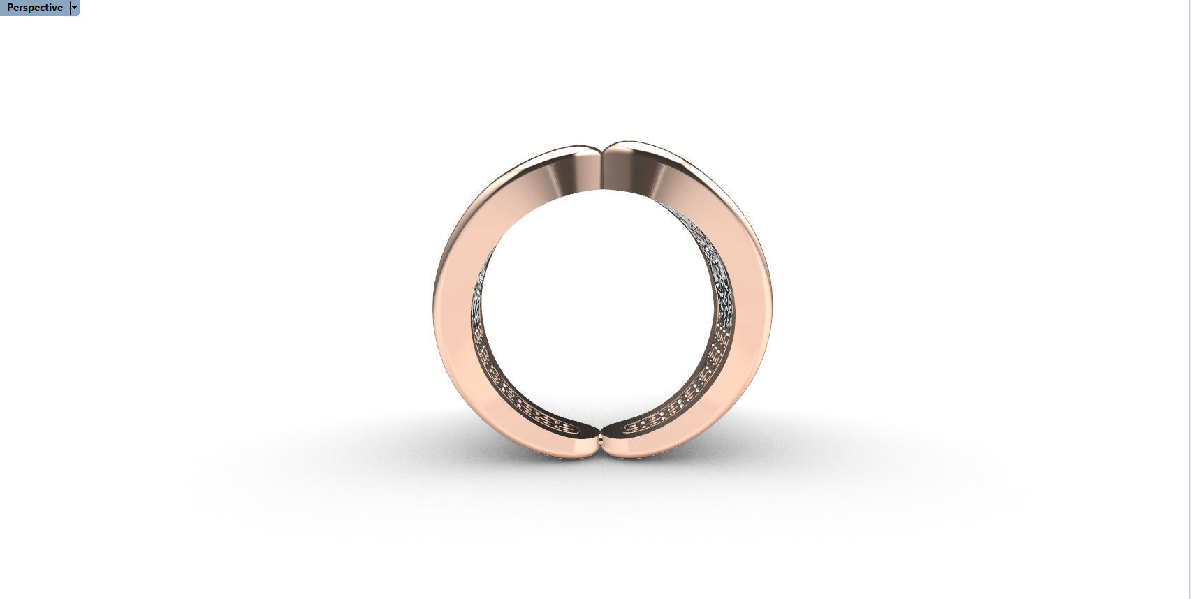 Woman  ring with gems 3D print model_12