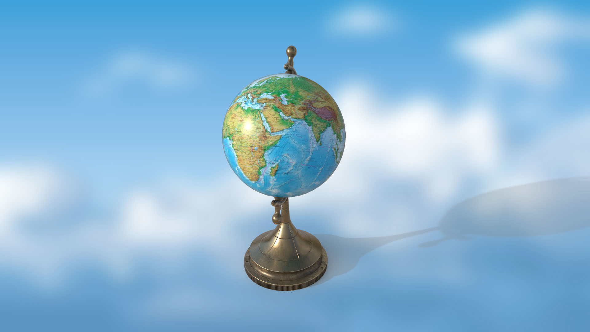 Globe world map PBR low-poly 3D model Low-poly 3D model_2