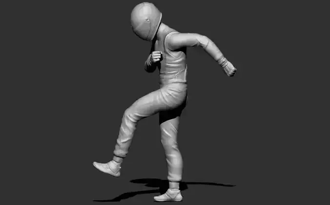 Driver kicking a tire 3D print model