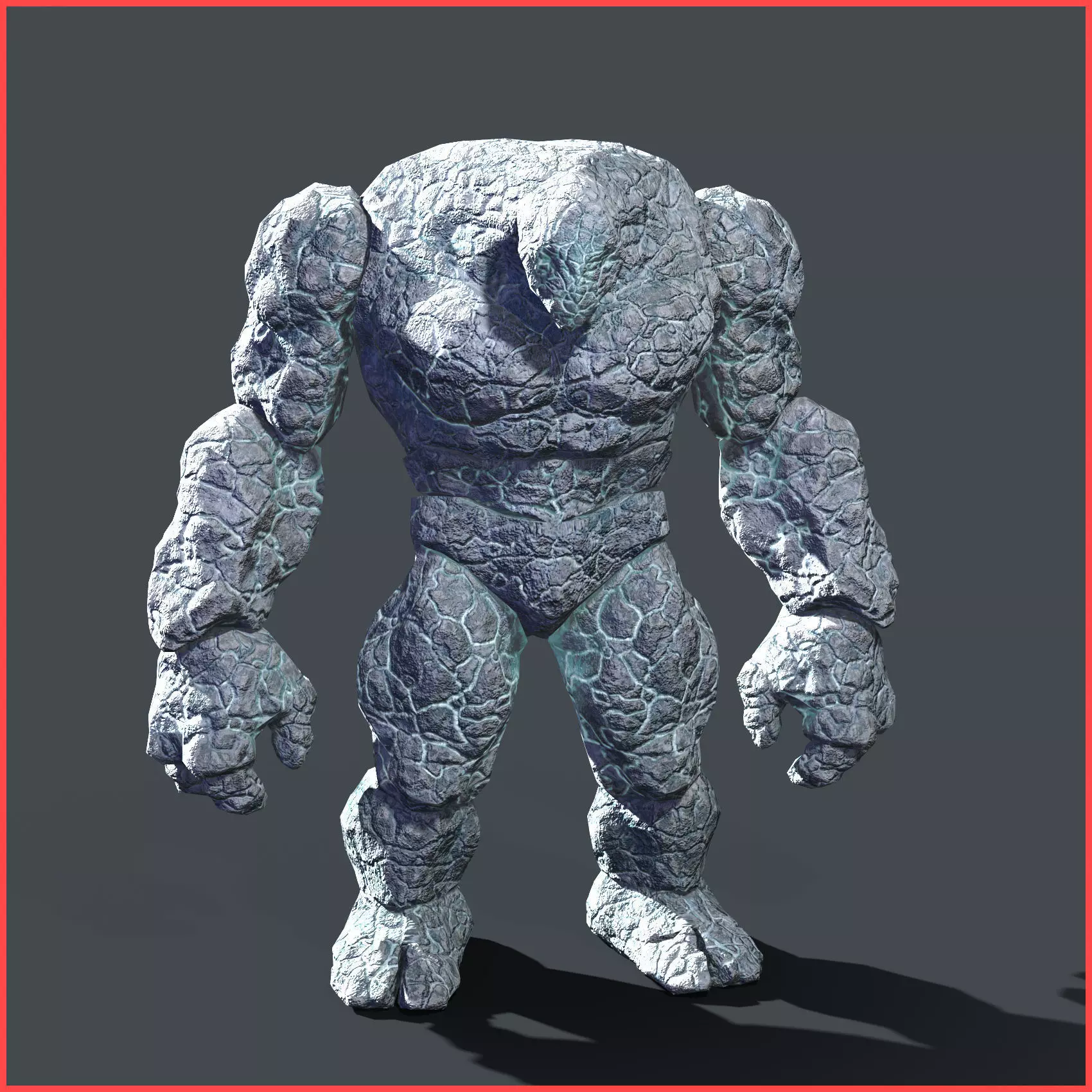 Elemental Golem - Ice - Low-poly 3D model