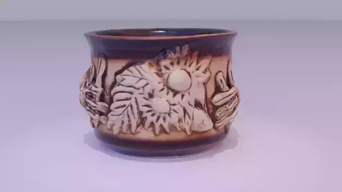 Ethnic clay cup 02 high-poly