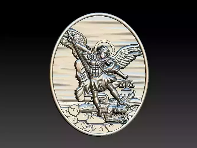 Michael Archangel Sao Miguel Medal 3D print model