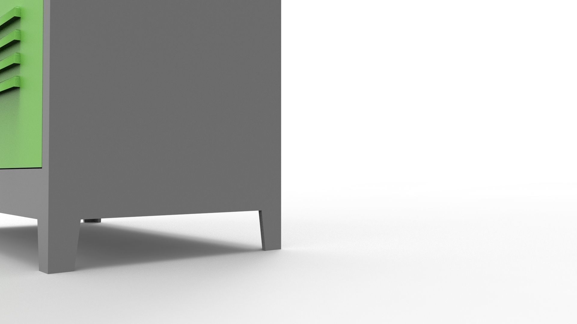 METAL CABINET-DOUBLE LONG-GRAY AND GREEN Low-poly 3D model_26