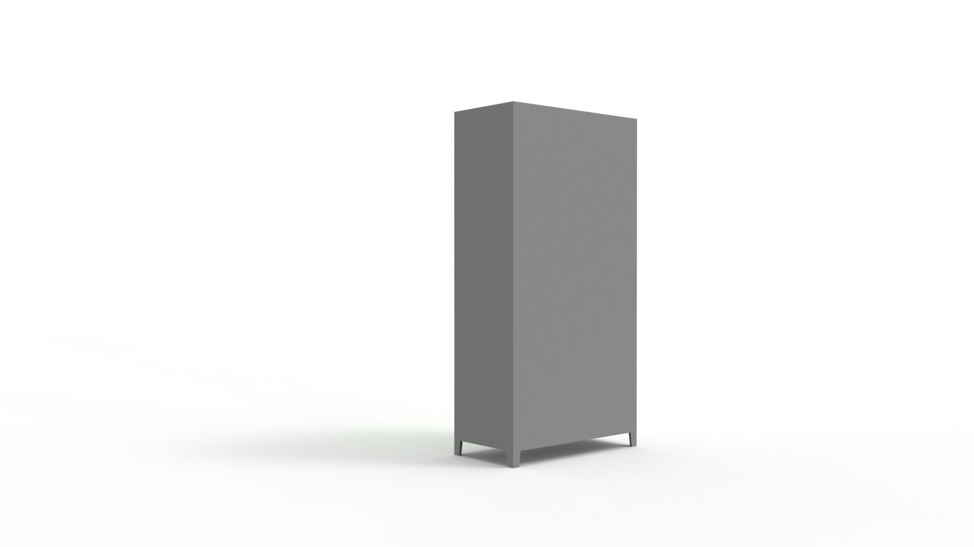 METAL CABINET-DOUBLE LONG-GRAY AND GREEN Low-poly 3D model_13