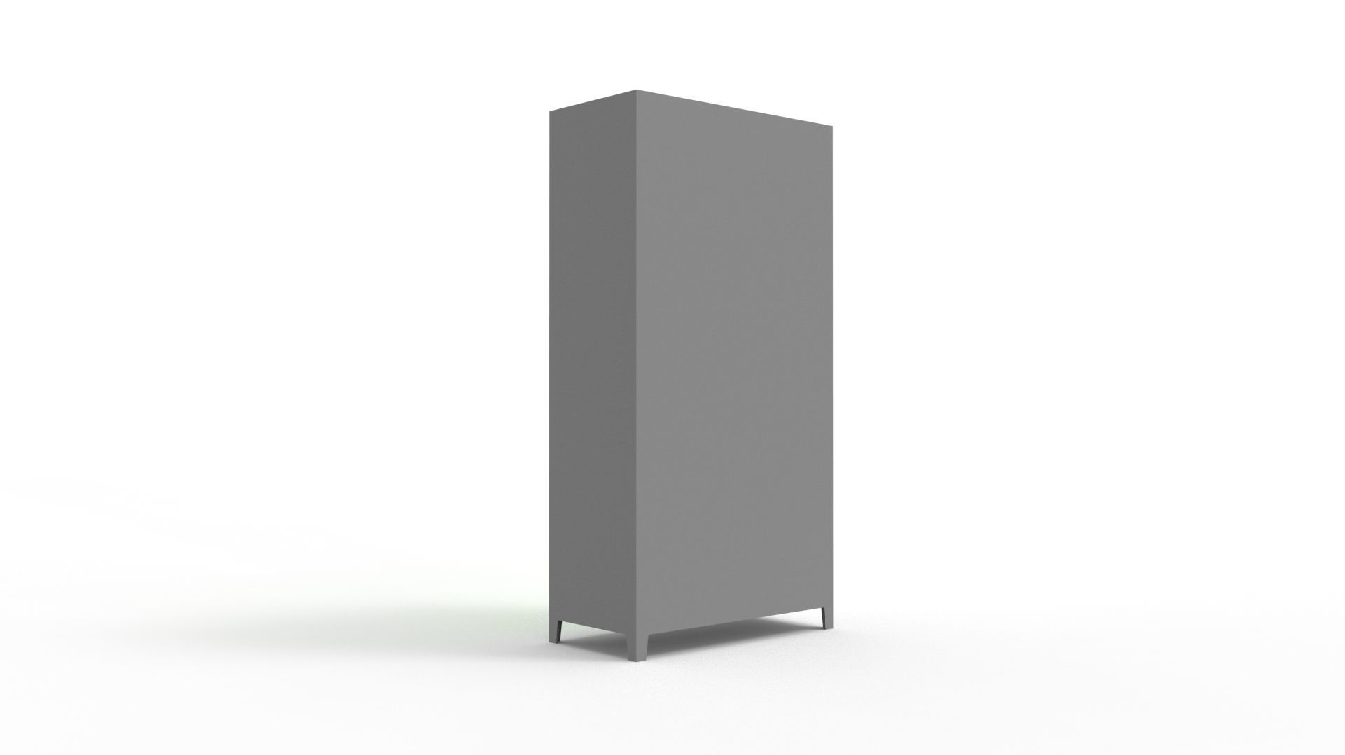 METAL CABINET-DOUBLE LONG-GRAY AND GREEN Low-poly 3D model_31