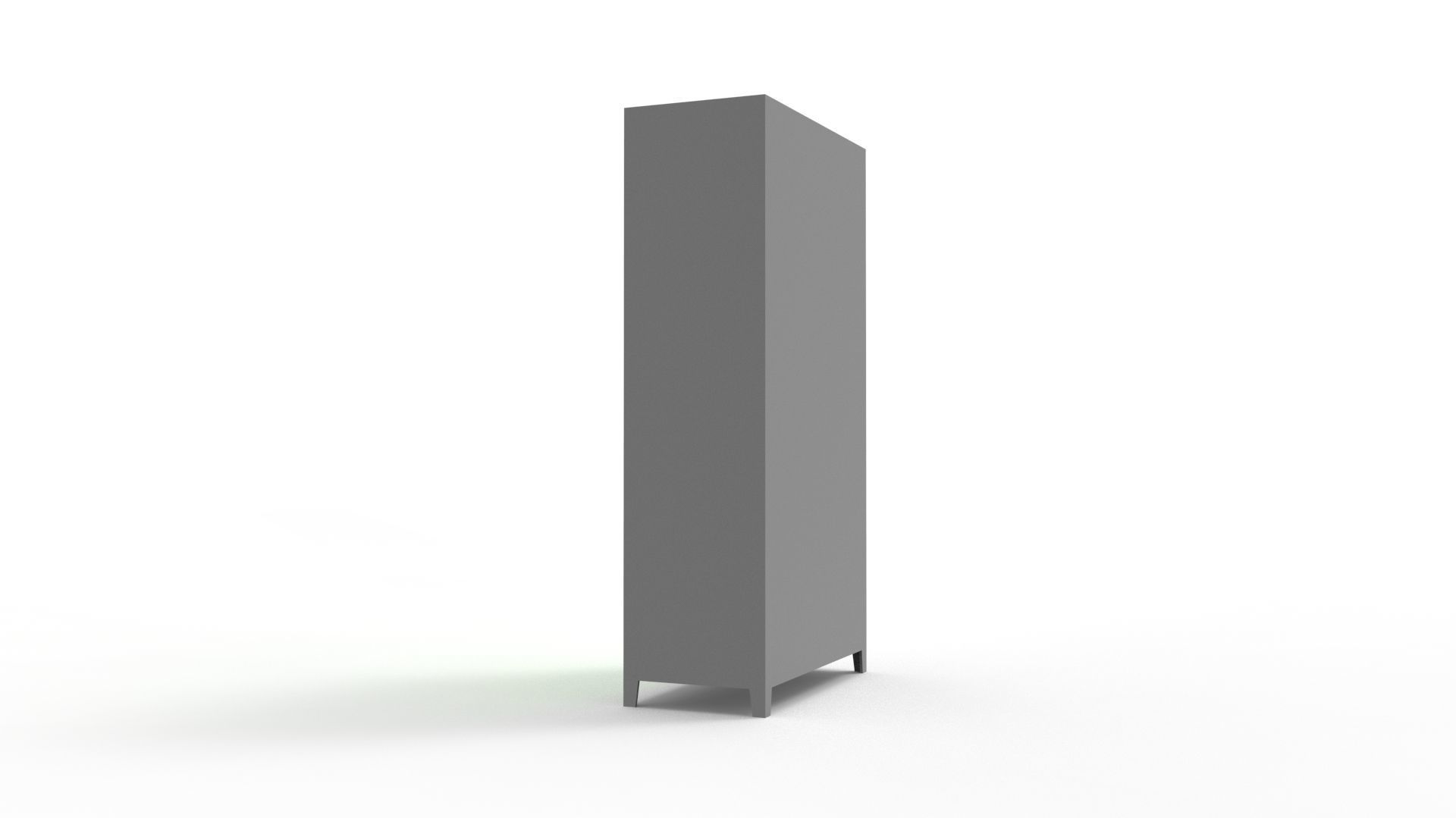 METAL CABINET-DOUBLE LONG-GRAY AND GREEN Low-poly 3D model_30