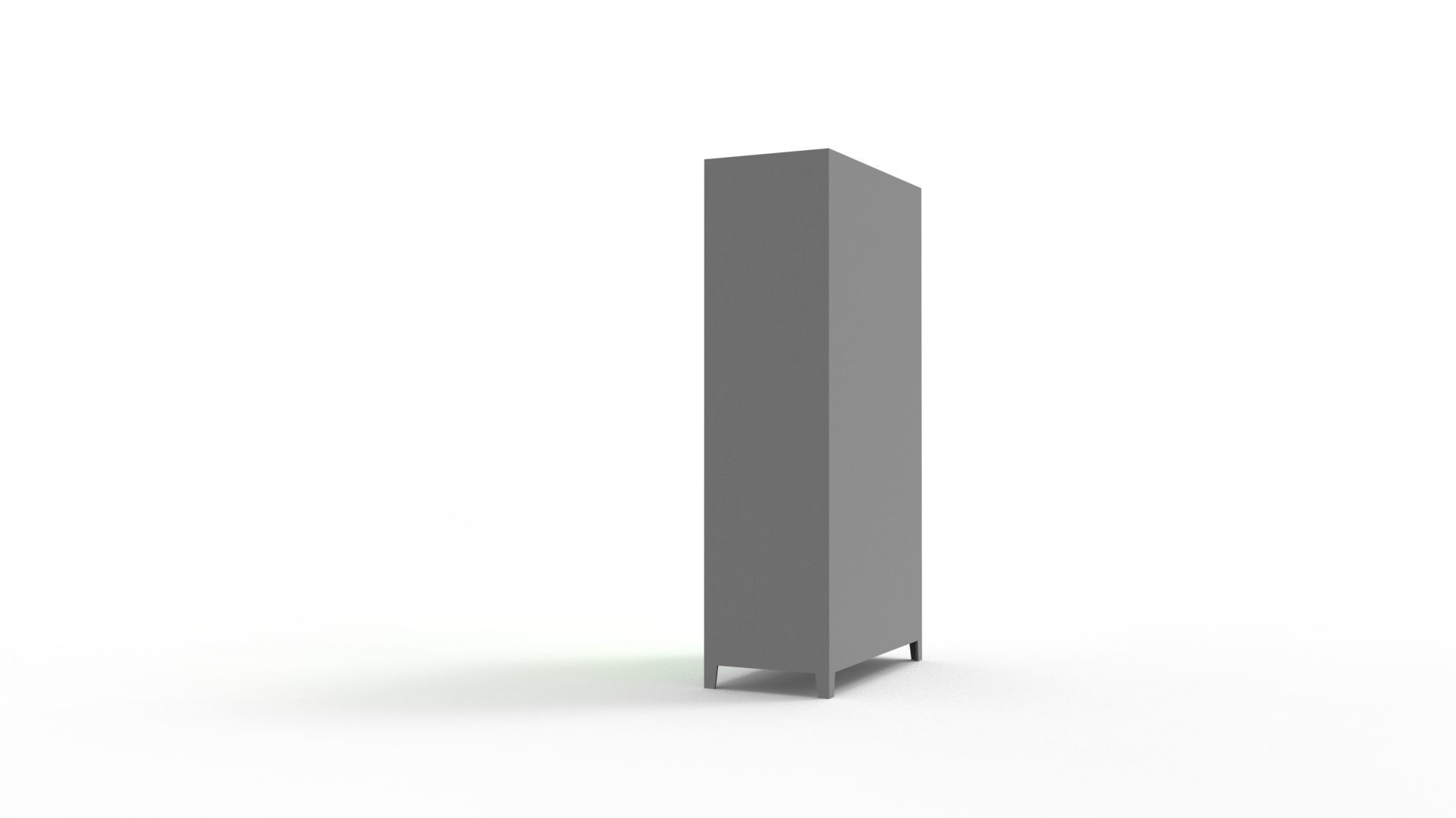 METAL CABINET-DOUBLE LONG-GRAY AND GREEN Low-poly 3D model_11