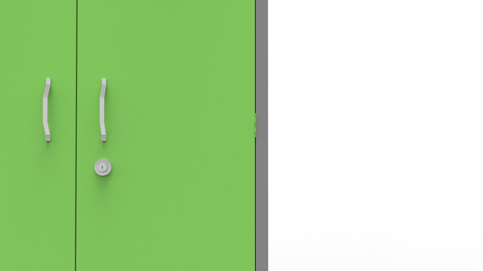 METAL CABINET-DOUBLE LONG-GRAY AND GREEN Low-poly 3D model_21