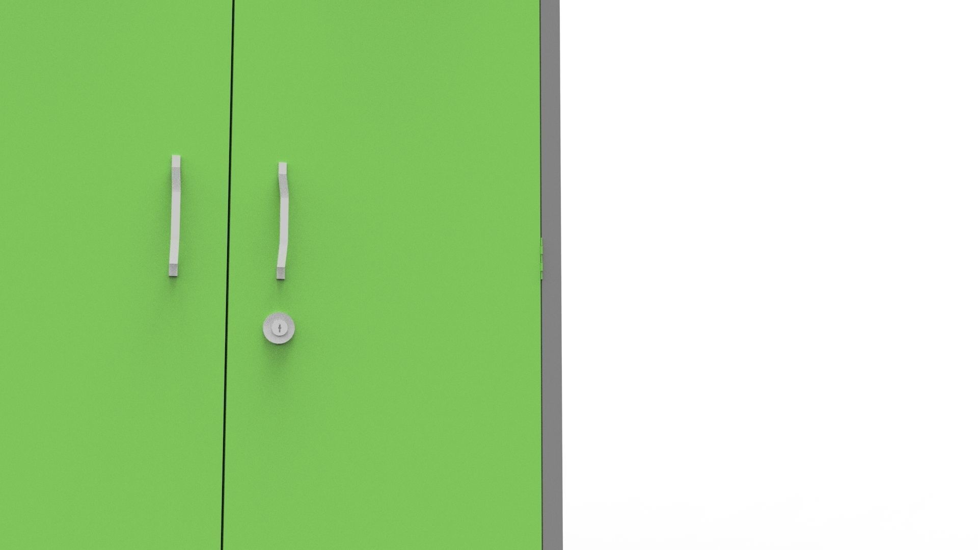 METAL CABINET-DOUBLE LONG-GRAY AND GREEN Low-poly 3D model_22