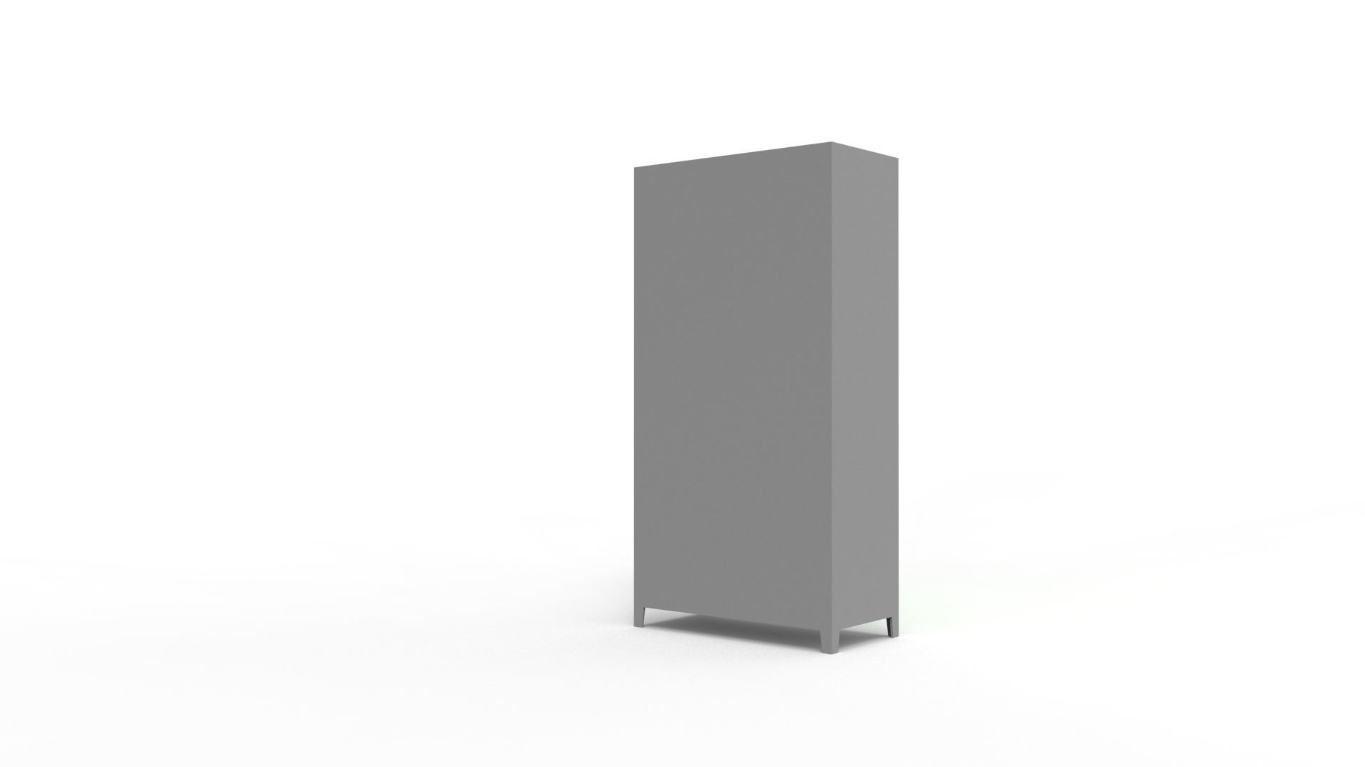 METAL CABINET-DOUBLE LONG-GRAY AND GREEN Low-poly 3D model_15