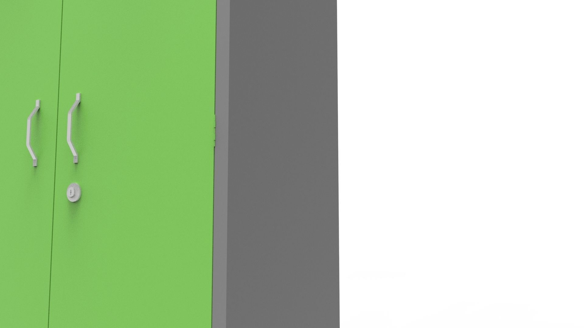 METAL CABINET-DOUBLE LONG-GRAY AND GREEN Low-poly 3D model_24