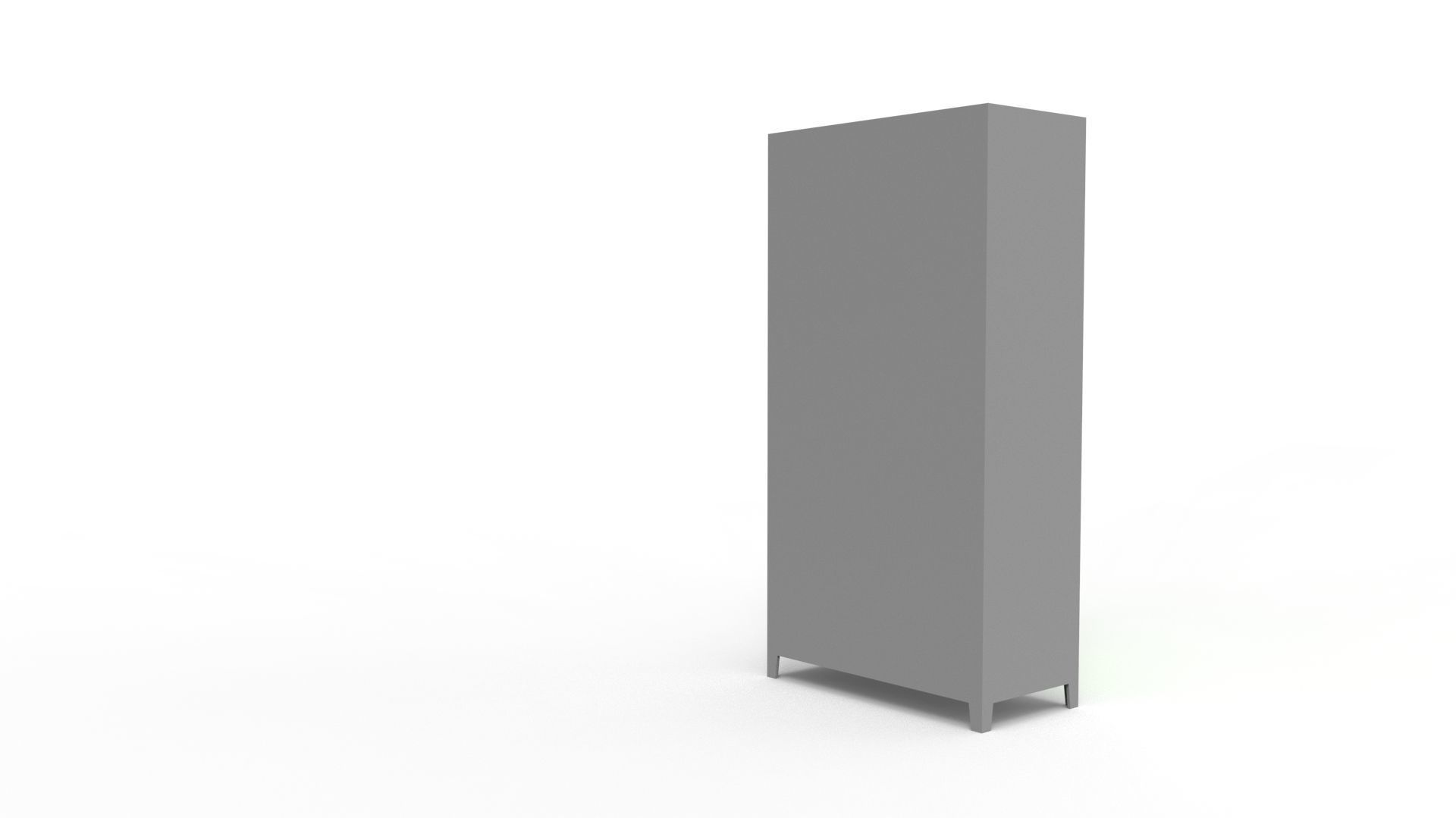 METAL CABINET-DOUBLE LONG-GRAY AND GREEN Low-poly 3D model_2