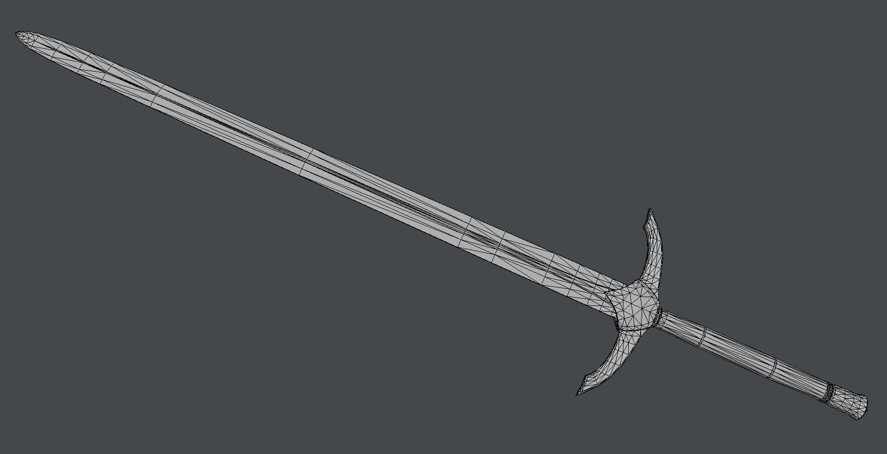 Medieval Long Sword Free low-poly 3D model_1