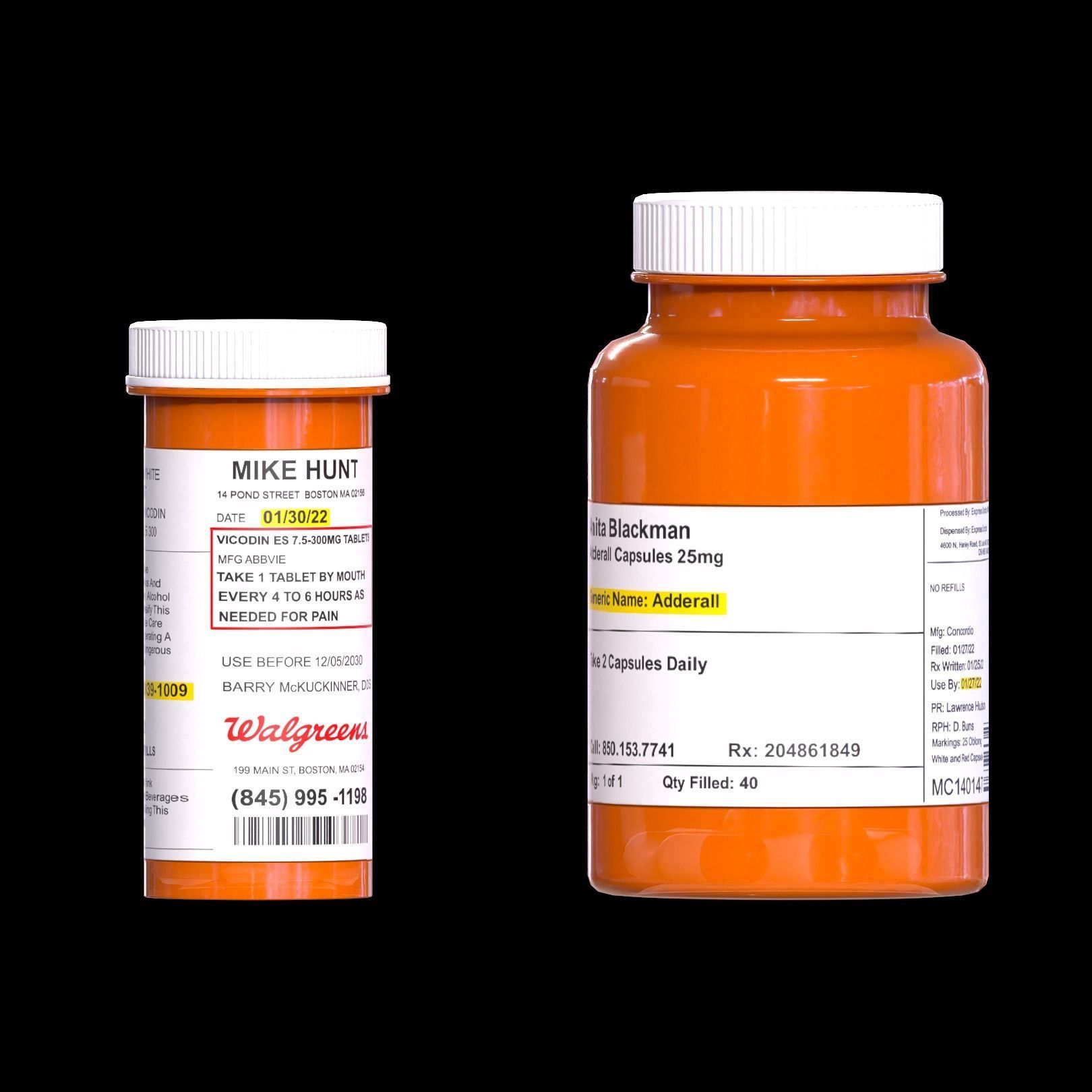 Pill Bottles Low-poly 3D model_2