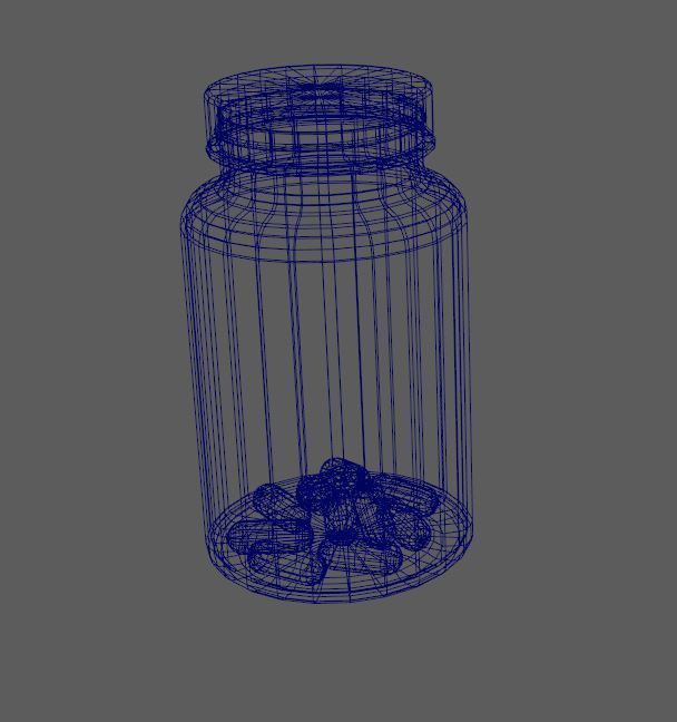 Pill Bottles Low-poly 3D model_5