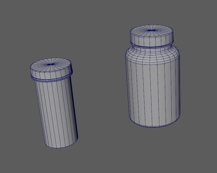 Pill Bottles Low-poly 3D model_7