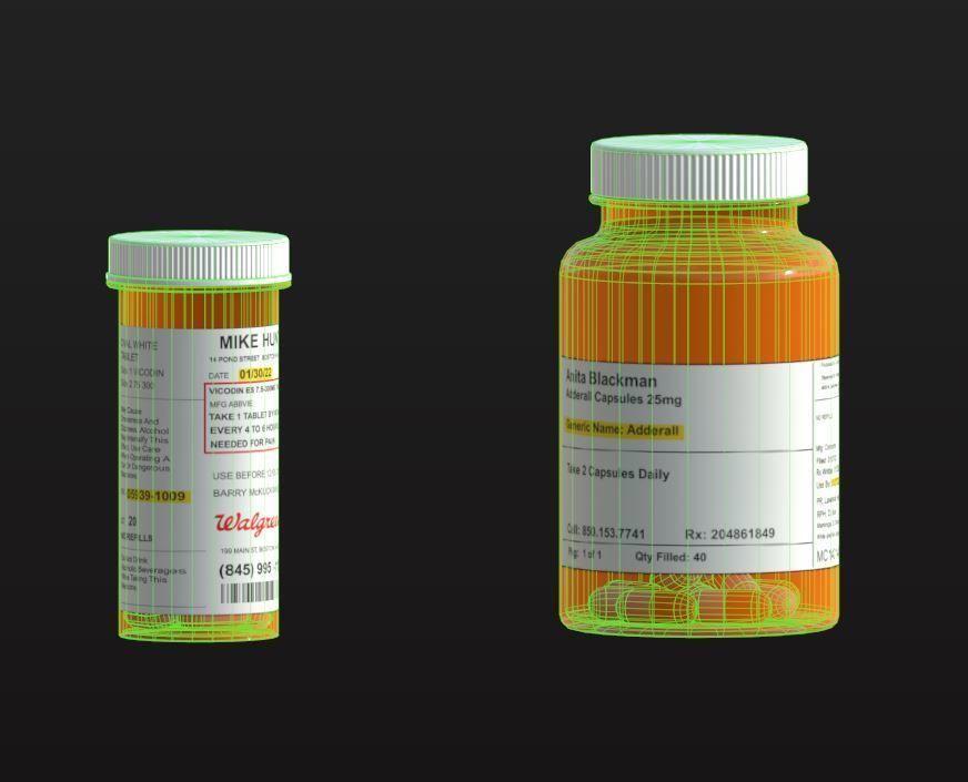 Pill Bottles Low-poly 3D model_8