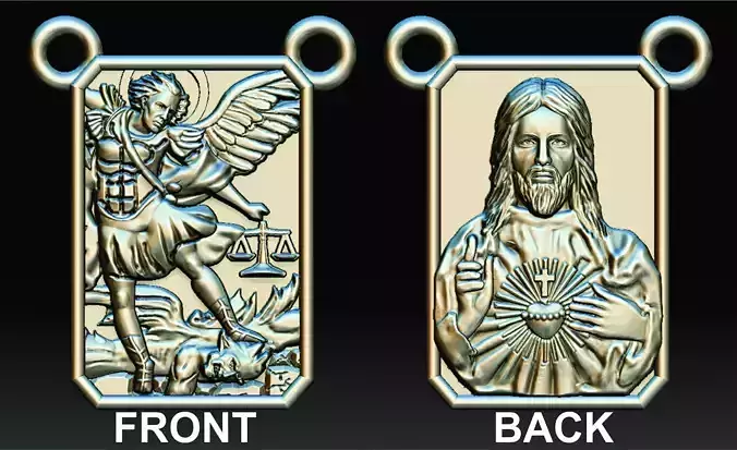 Scapular Michael and Christ Escapulario Miguel com Cristo