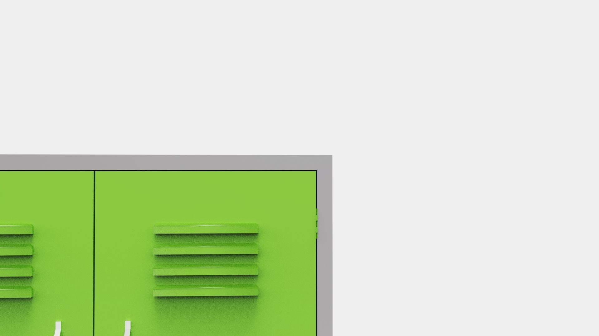 METAL CABINET-DOUBLE SHORT-GRAY AND GREEN Low-poly 3D model_32