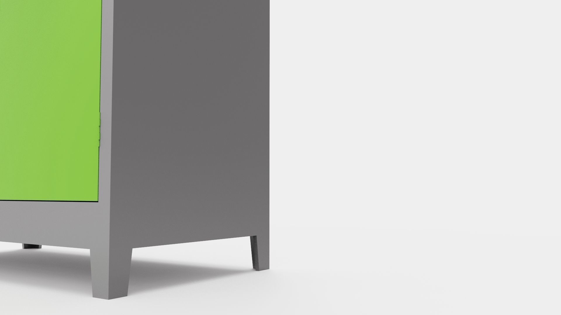 METAL CABINET-DOUBLE SHORT-GRAY AND GREEN Low-poly 3D model_36