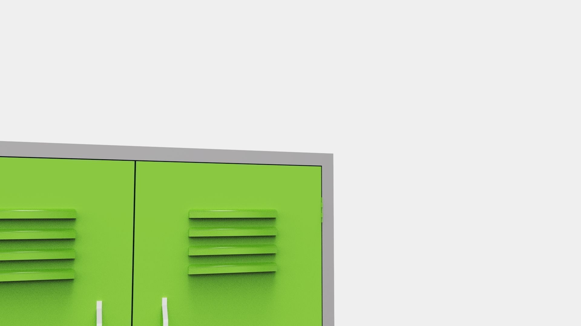METAL CABINET-DOUBLE SHORT-GRAY AND GREEN Low-poly 3D model_33