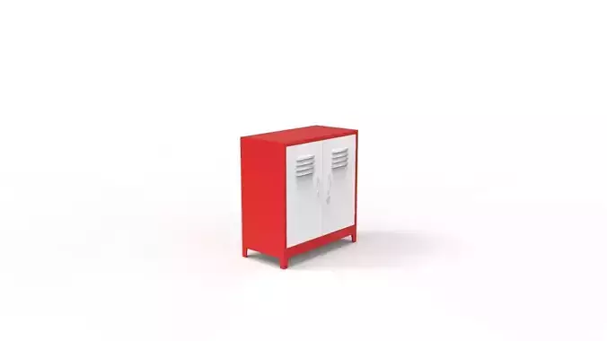 METAL CABINET-DOUBLE SHORT-RED AND WHITE