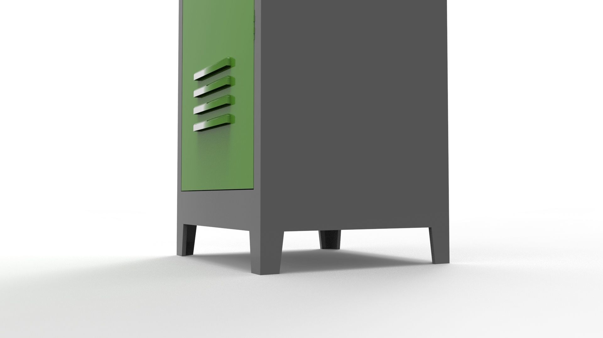 METAL CABINET-SINGLE LONG-GRAY AND GREEN Low-poly 3D model_20