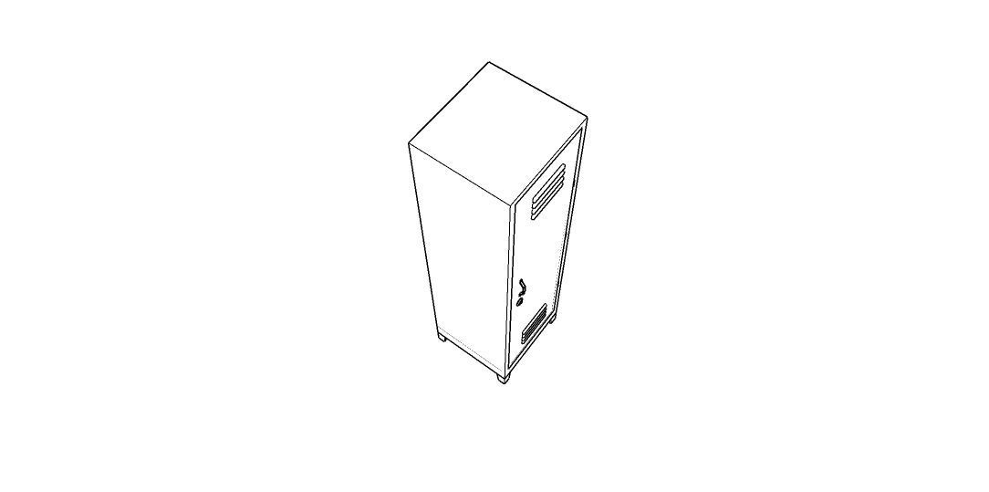 METAL CABINET-SINGLE LONG-GRAY AND GREEN Low-poly 3D model_35