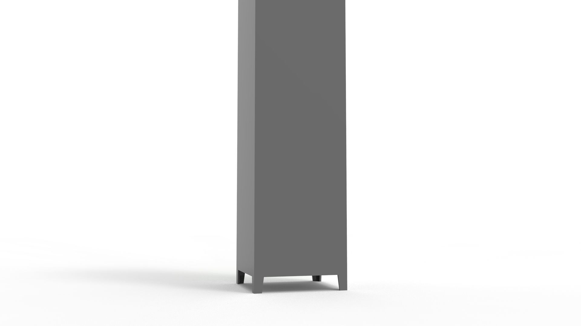 METAL CABINET-SINGLE LONG-GRAY AND GREEN Low-poly 3D model_13