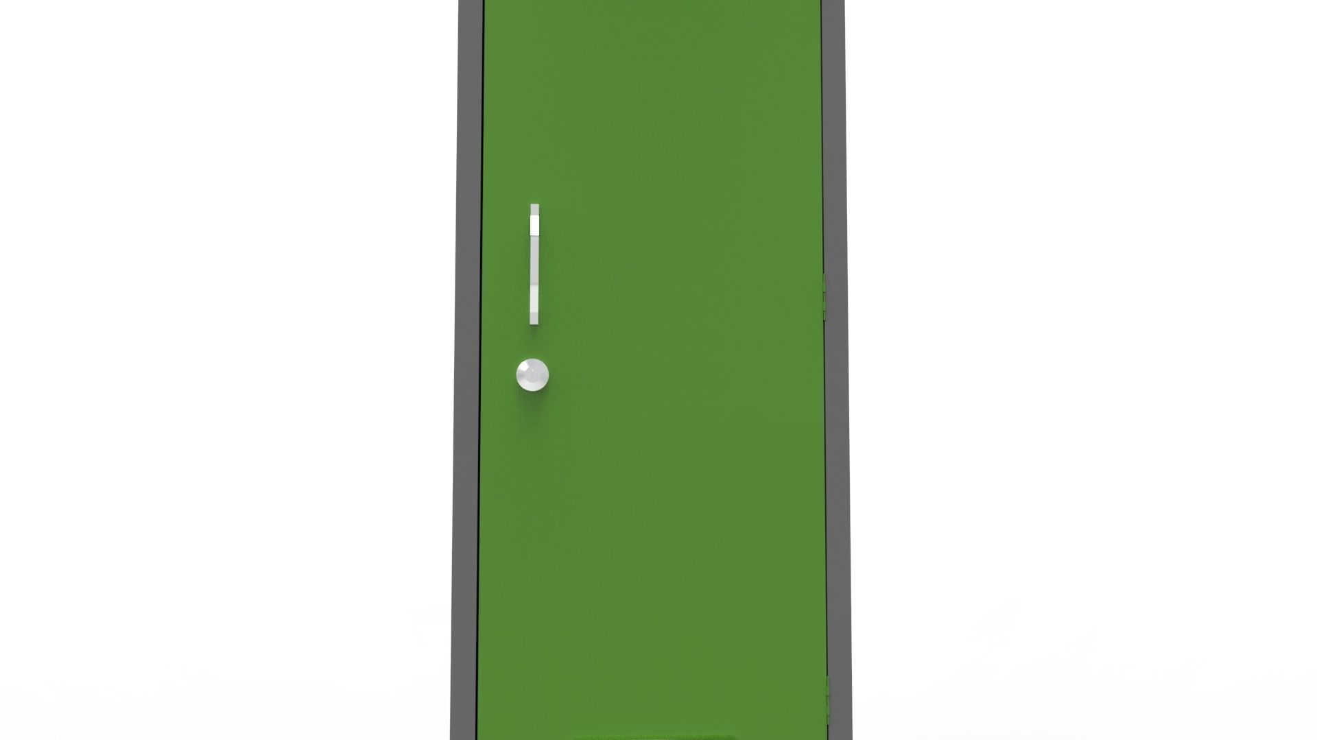 METAL CABINET-SINGLE LONG-GRAY AND GREEN Low-poly 3D model_17