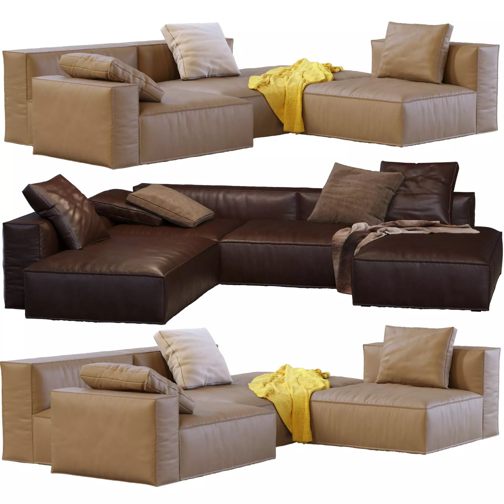 Sofa Boca Navi Leather 3D model