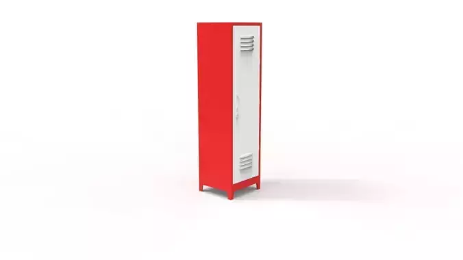 METAL CABINET-SINGLE LONG-RED AND WHITE