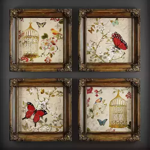 Picture Frames Low-poly 3D model