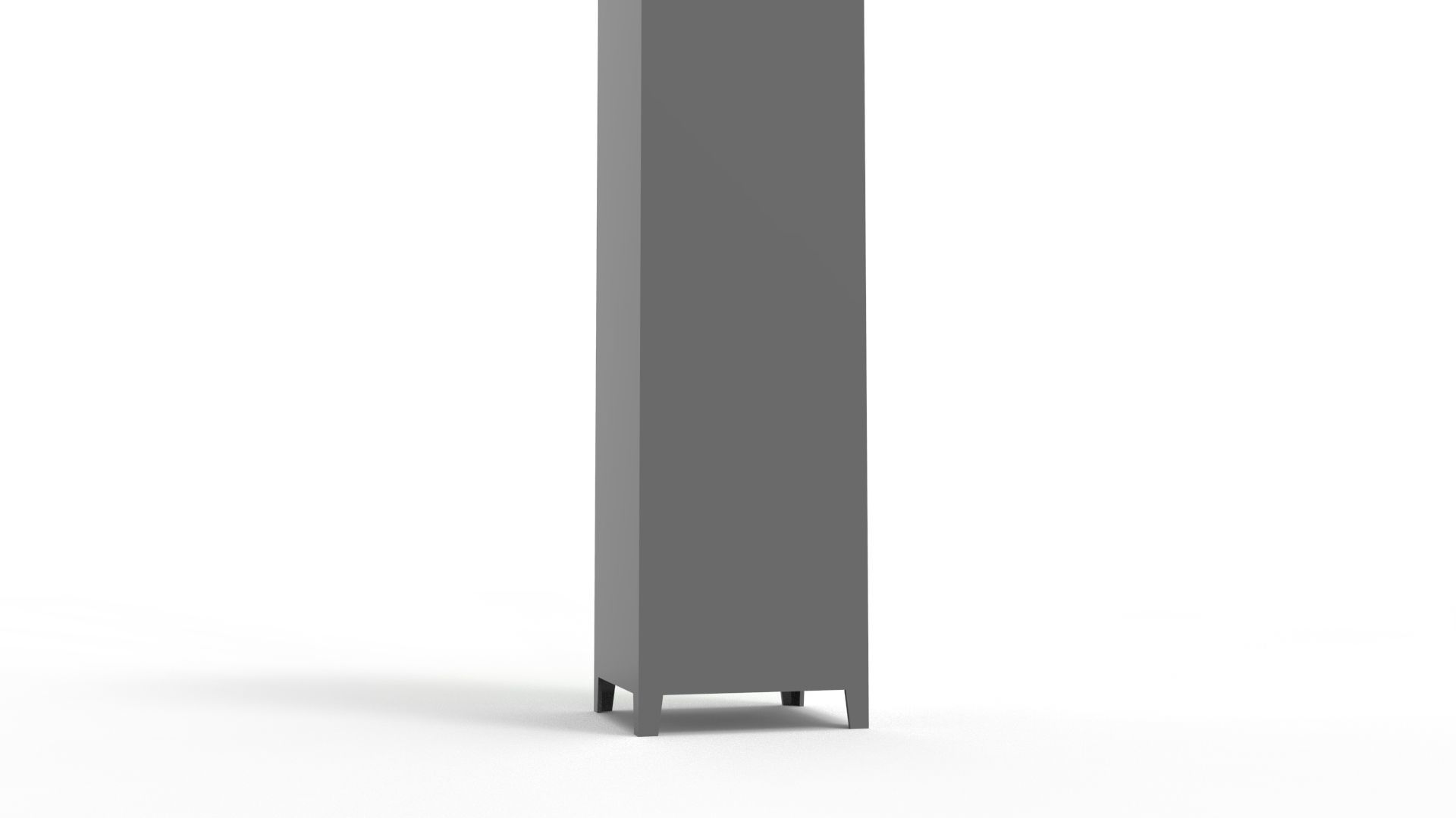 METAL CABINET-SINGLE LONG-TWO COVER-GRAY AND GREEN Low-poly 3D model_51