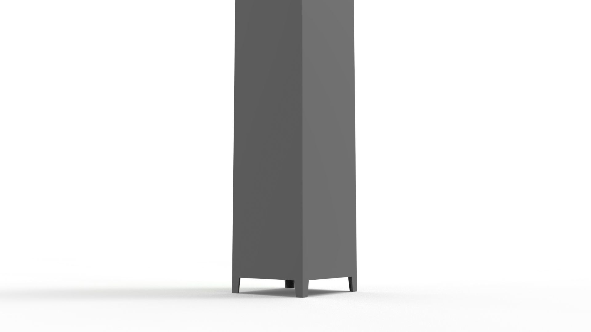 METAL CABINET-SINGLE LONG-TWO COVER-GRAY AND GREEN Low-poly 3D model_27