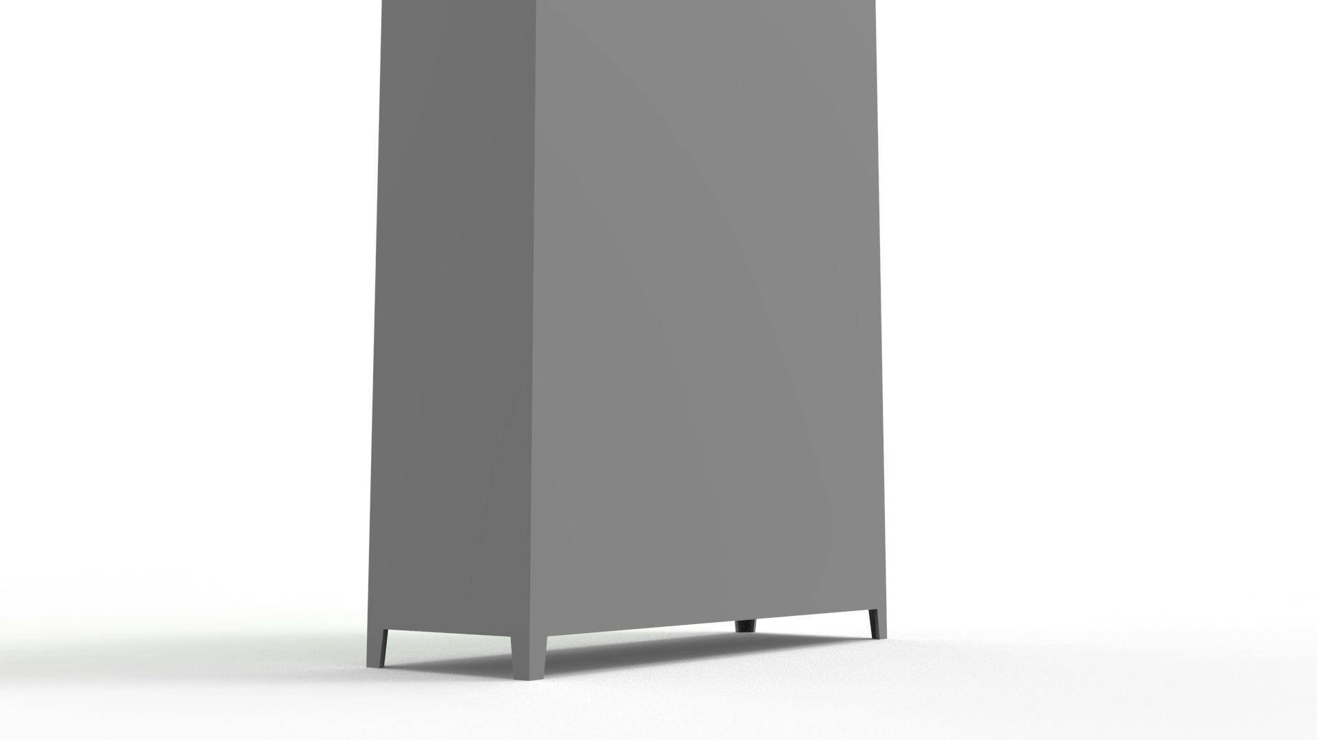 METAL CABINET -TRIPLE LONG- SIX COVER-GRAY AND GREEN Low-poly 3D model_52