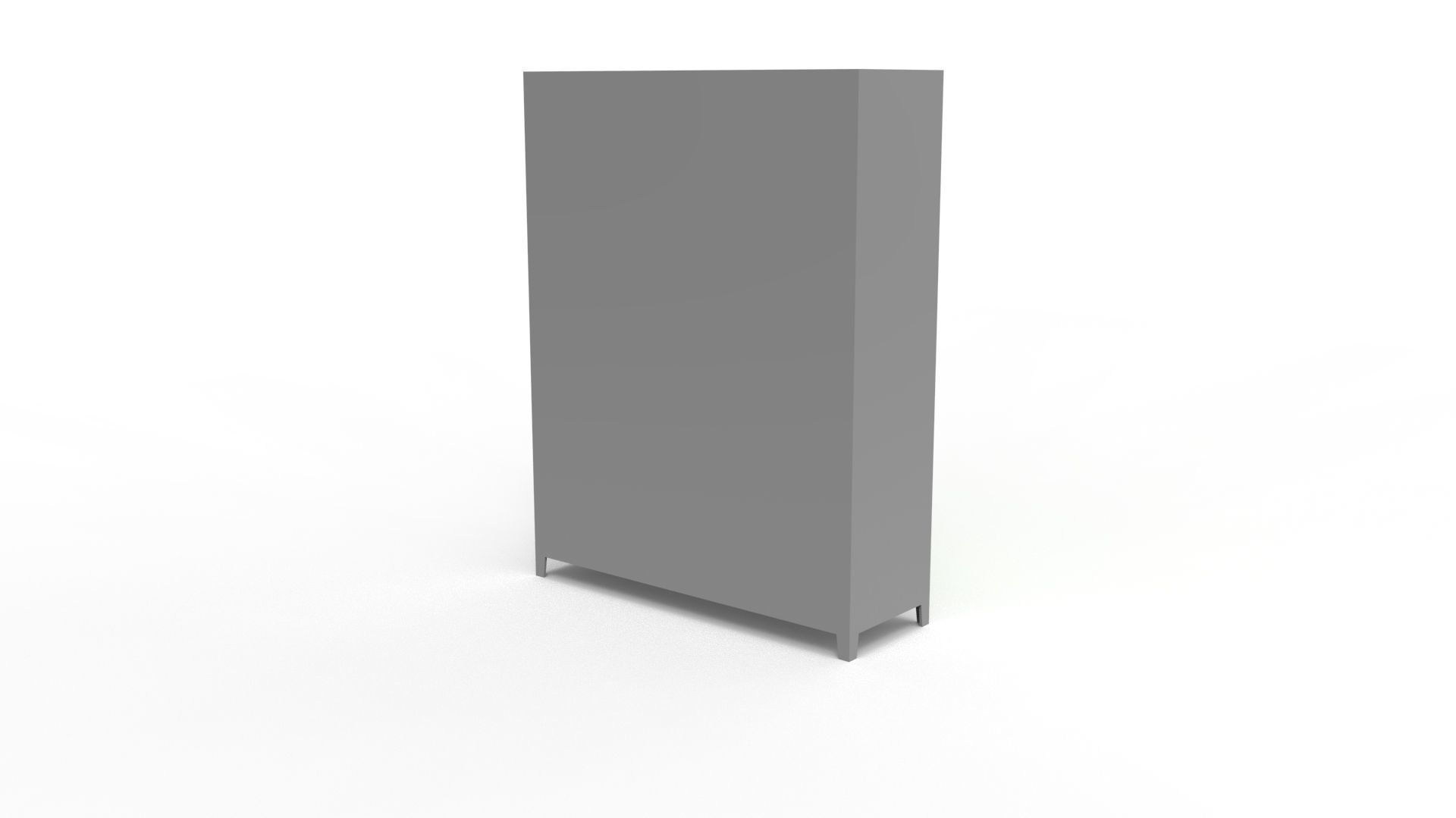 METAL CABINET -TRIPLE LONG- SIX COVER-GRAY AND GREEN Low-poly 3D model_18