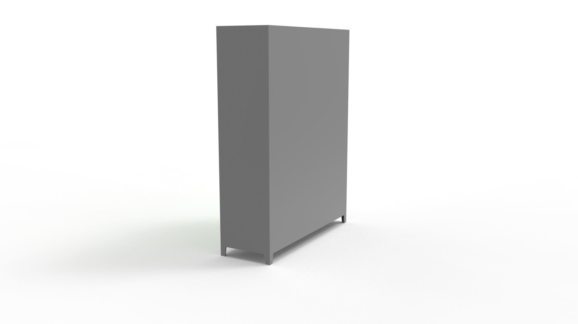METAL CABINET -TRIPLE LONG- SIX COVER-GRAY AND GREEN Low-poly 3D model_17