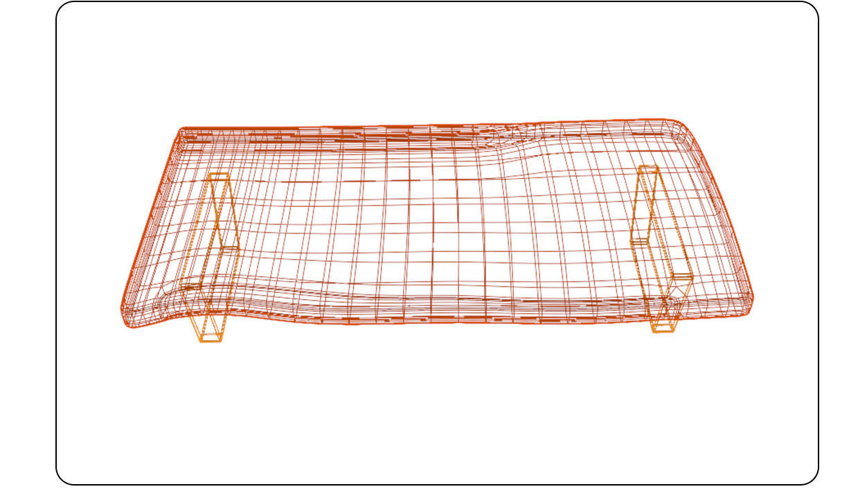 Wooden Table with chrome legs Low-poly 3D model_15